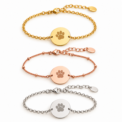 Tres acabados de pulsera huellita sin nombres